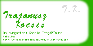 trajanusz kocsis business card